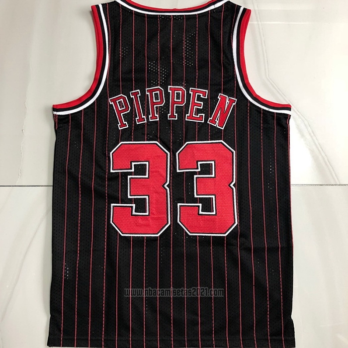 Camiseta Chicago Bulls Scottie Pippen #33 Mitchell & Ness 1996-97 Negro